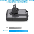 Miniatyrbilde 2 av 7: Reservebatteri for Dyson V6 DC62 DC58 DC59 - Li-Ion, 3000mAh, med filtre KLB