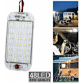 Miniatyrbild 3 av 5: 2-pack LED-innerbelysning 12V-85V 48 LED-innerbelysning för bil, husbil, lastbil, båt, husvagn KLB