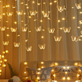 Miniatyrbillede 1 af 2: Lysstreng, Gardinlys, 3,5m LED Sommerfuglbelysning 8 Lystilstande, Vindue Dekoration, Jul, Bryllup, Fødselsdag, Hjem, Terrasse, Varmt Hvidt