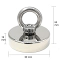 Pikkukuva 4 / 4: Supertehokkaat pyöreät pelastusmagneetit neodyymimagneettiset koukut KLB