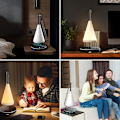 Miniatyrbilde 5 av 7: Bordlampe med Bluetooth-høyttaler: LED nattlampe med trådløs lading