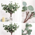 Miniatyrbillede 3 af 6: Whaline 6 Pak Kunstige Sølv Eucalyptus Grene 23,5\" Spray