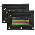2-pack 3-ring blixtlås pennfodral svart KLB