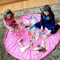 Miniatyrbillede 4 af 8: Børns oprydningspose, baby legetøj opbevaring legepladsmåtte Pink KLB