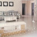 Miniatyrbillede 1 af 7: Transparent gardin med krystalperler