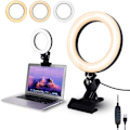 Miniatyrbilde 1 av 5: Ringlys for bærbar PC, videokonferanselys med telefonstativ og klips