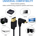 Miniatyrbillede 5 af 7: Micro HDMI til standard HDMI-kabel, Micro HDMI til HDMI snoet vinklet 1,2 m