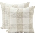 Miniatyrbild 1 av 5: Kuddfodral Geometriskt Gitter Kuddfodral för Soffa Hem Vardagsrum Sovrum Heminredning, 45x45cm, Set om 2 Stycken (Beige Vit｜2 Stycken) KLB
