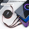 Miniatyrbild 4 av 8: 3 i 1 Teleskopisk Laddkabel för Apple Android Svart