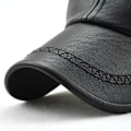 Miniatyrbild 3 av 5: Herr Läder Basebollkeps Justerbar Kepssport Mössa Mössa Flat Cap-Deep Coffee-