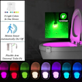 Pikkukuva 4 / 5: Liiketunnistimella varustettu WC-valo: 2 LED-yövaloa, joissa on 8 väriä