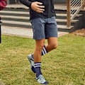 Miniatyrbillede 4 af 5: Over-the-knee fodboldstrømper, skridsikre og slidstærke, sportsblå KLB