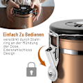 Miniatyrbillede 4 af 5: Kaffebeholder, kaffebeholder, aroma-tæt, 500 g bønner, kaffebeholder, lufttæt, rustfrit stål