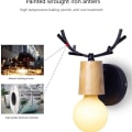 Miniatyrbild 8 av 8: Snygg vägglampa Modern kreativ trä hjort huvud vägglampa KLB