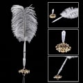 Miniatyrbilde 2 av 6: Strutsfjærpenn Deluxe Swan Skrivepenn Bryllup Quill Signering