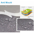 Miniatyrbillede 3 af 5: Bruseforhæng Anti-Mould Badeforhæng Polyesterstof med 12 Kroge Maskinvaskbart Blåt Mønster B 220 x H 200 cm KLB