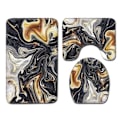 Miniatyrbillede 5 af 7: Pieces Ink Marble Texture Bruseforhængssæt med skridsikker tæppe, KLB