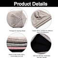 Miniatyrbilde 3 av 6: Slouchy strikket lue for kvinner, vinter, myk, varm, dameull, stripet, karri, KLB
