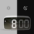 Miniatyrbild 6 av 6: Batteridriven LED-väckarklocka för sängbord, rektangulär, svart