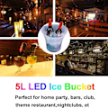 Miniatyrbillede 8 af 8: LED-isspand, 5L stor flaskekøler - champagne-køler - vinkøler - KLB