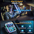 Pikkukuva 5 / 5: 2022 Bluetooth FM-lähetin, Aux Bluetooth auton radion sovitin [Voimakkaampi kaksois