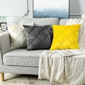 Miniatyrbilde 5 av 5: Putetrekk 2 stk tredimensjonalt geometrisk fløyel putevar 45 x 45 cm Hjem Sofa Soverom Bil Dekorativ (Oransje) KLB