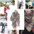 Pikkukuva 5 / 5: Muodi Tartan Huopa Huivi Suuri Ylisuuri Pitkä Huivi Naisille Vihreä