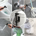 Miniatyrbillede 5 af 5: Rustfrit Baby Ble Baby Ble Sprayer i Rustfrit Stål + 1,5 Slange + Montering, Toilet Bidet Tilbehør til Badeværelse til Kæledyrshygienisk Rengøring, Mat Sort KLB