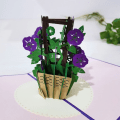 Pikkukuva 3 / 6: Pop-up-kortti Pink Roses - 3D-syntymäpäiväkortti naisille, kukat