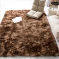 160x230cm Blødt Plys Shaggy Fluffy Tæpper Kaffe