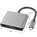 Miniatyrbilde 6 av 8: 3 i 1 Hub Type C til HDMI USB 3.0 USB-C Adapterkabel