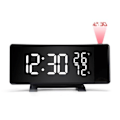Miniatyrbild 1 av 7: Trefärgad projektor klockradio, USB digital väckarklocka, termometer och hygrometer