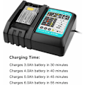 Miniatyrbild 5 av 5: 3A DC18RC Ersättnings Li-Ion Laddare för Makita 14.4V 18V BL1830 BL1840 BL1850 BL1815 BL1430 LXT400 EU Snabbladdare KLB