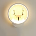 Miniatyrbillede 1 af 4: Indendørs lille væglampe enkel rund seng lampe soveværelse sengside kreativ gang korridor dekorative lamper (træ)