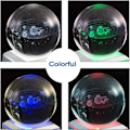 Miniatyrbillede 8 af 8: Sol-system krystalkugle 80mm solsystem med berøringskontakt LED-lysbase