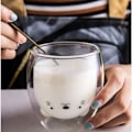 Miniatyrbillede 3 af 6: Kaffe kop dyr dobbelt glas kop, mælk, kaffe kop, cappuccino kop,