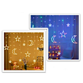 Miniatyrbillede 2 af 7: LED lysgardin, 3,5M 120LED stjerne måne fe lys hvid