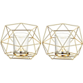 Miniatyrbild 1 av 5: Tealight-hållare ljusstake metall - set med 2 geometriska tealights KLB