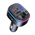 Pikkukuva 1 / 6: Bluetooth-sovitin autoon, PD 18W & QC3.0 FM-lähetin auto Bluetooth 5.0, 9 RGB