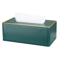 Miniatyrbild 1 av 4: Rektangulär läder servettbox (mintgrön)