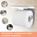 Miniatyrbillede 5 af 8: Toiletpapirholder hylde toiletpapir rulleholder uden boring toiletpapirholder