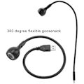 Pikkukuva 8 / 8: 1W pitkä joustava kaula kannettava USB LED-valo yölukemiseen KLB