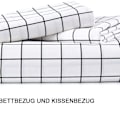 Miniatyrbilde 4 av 5: Rutete sengetøy + 2 rutete putetrekk mikrofiber dynetrekk KLB