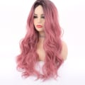 Miniatyrbilde 3 av 5: Brun parykk for kvinner med rosa gradient