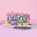 Miniatyrbilde 4 av 5: Pop Up Takk-kort med konvolutter, Lærerens Dag-kort, 3D