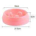 Miniatyrbillede 2 af 5: Kattefoder Skål Anti-Choking Langsom Mad Skål Pink L KLB