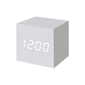 Miniatyrbild 1 av 5: Trä LED digital väckarklocka, digital kubklocka med datum och temperaturvisning,