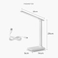 Miniatyrbillede 3 af 8: Berøringsdæmpbar LED-skrivebordslampe med foldbart stativ KLB