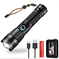 Miniatyrbillede 1 af 8: 10000 Lumen Lommelygte, LED Lommelygte Ekstremt Lys 5000mAh USB Genopladelig KLB