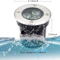 Miniatyrbillede 3 af 5: LED indbyggede spotlights til udendørs brug, 4 stk., 3 W, IP67, LED indbyggede spotlights